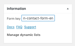 Form key field | Phrase