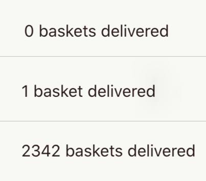 Basket message with pluralization in English | Phrase
