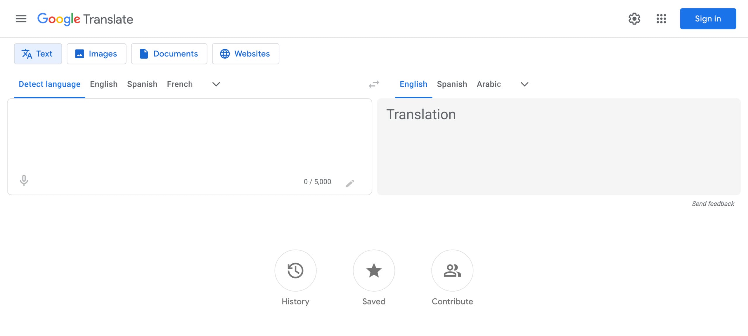 Google Translate UI | Phrase