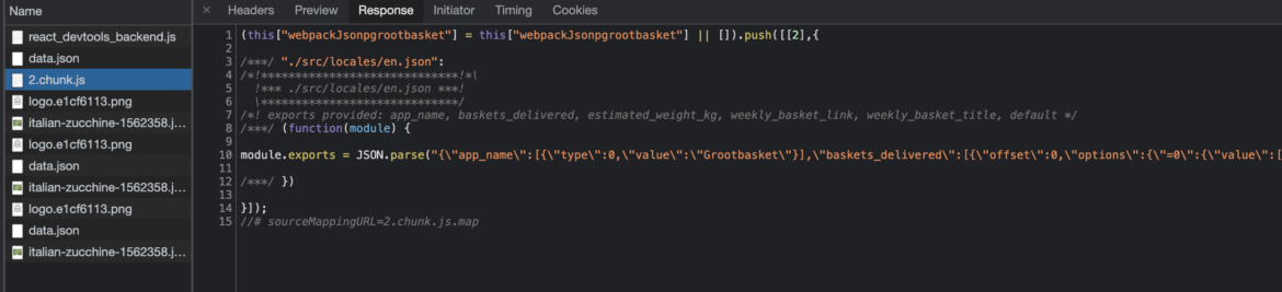 Network tab | Phrase