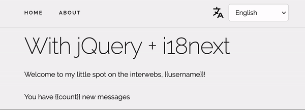 jQuery demo app with language switcher | Phrase