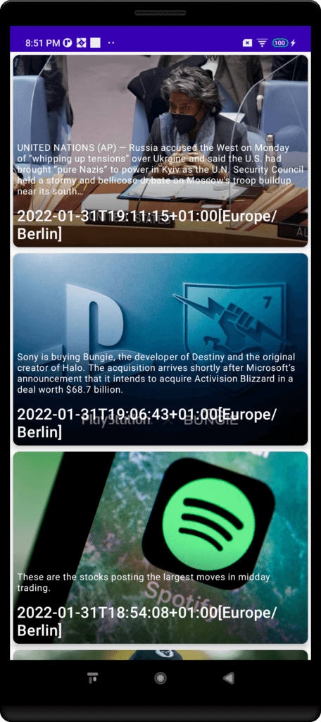 App screen representing the user's time in the ISO 8601 format | Phrase