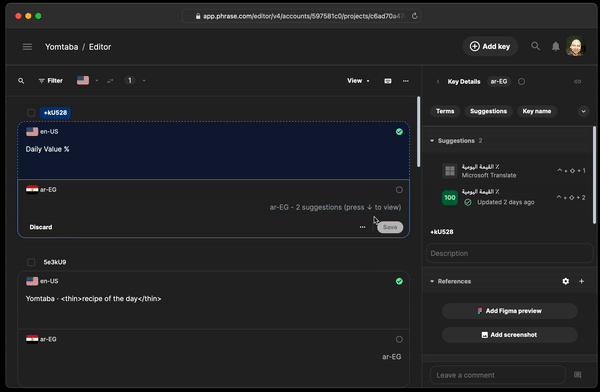 Phrase Strings translation editor | Phrase