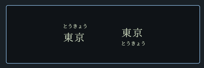 Japanese text shown with ruby annotations above and below.