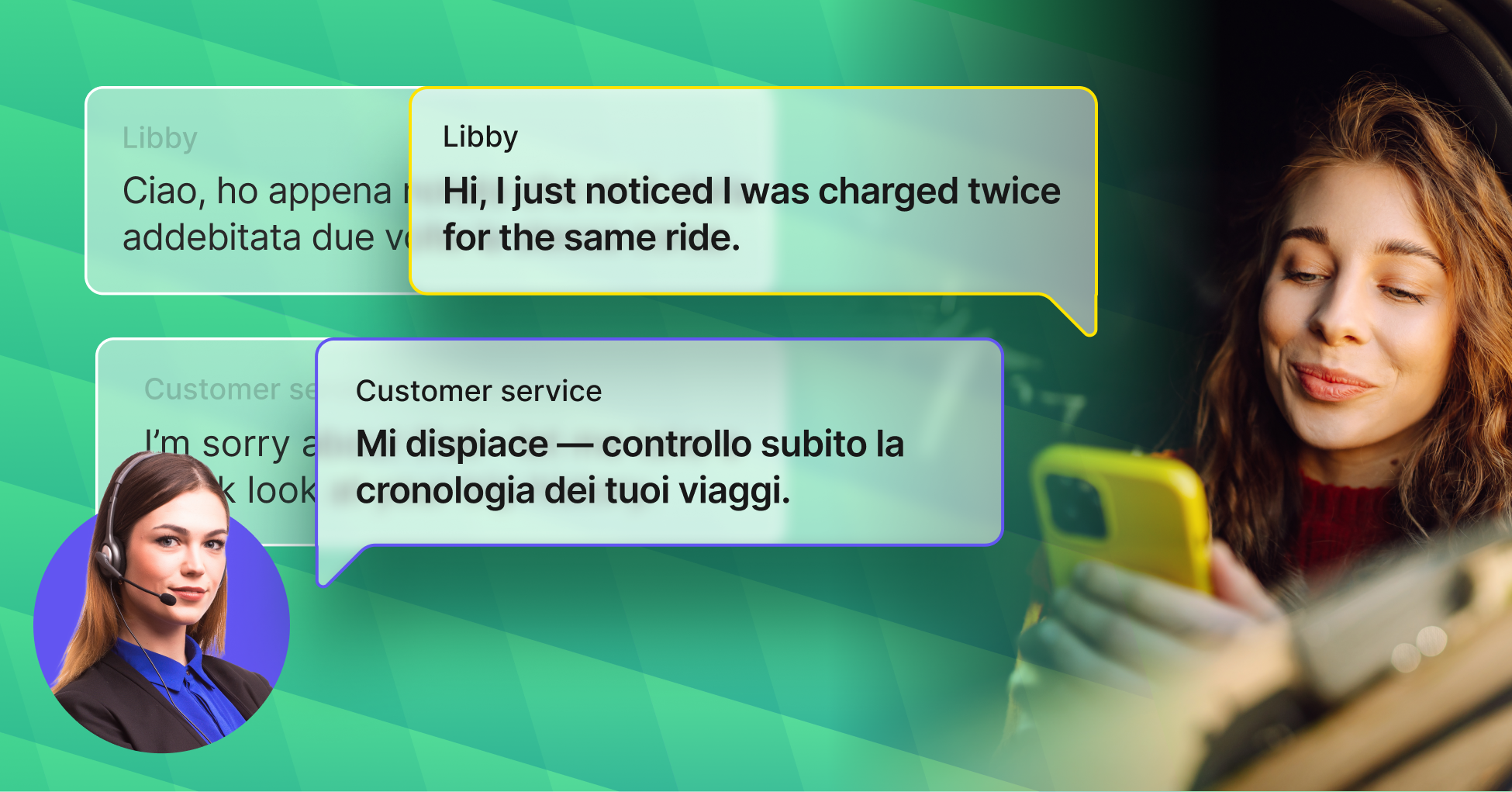 Real-time multilingual messaging for mobility platforms using Phrase, featuring instant updates and localized notifications across devices.