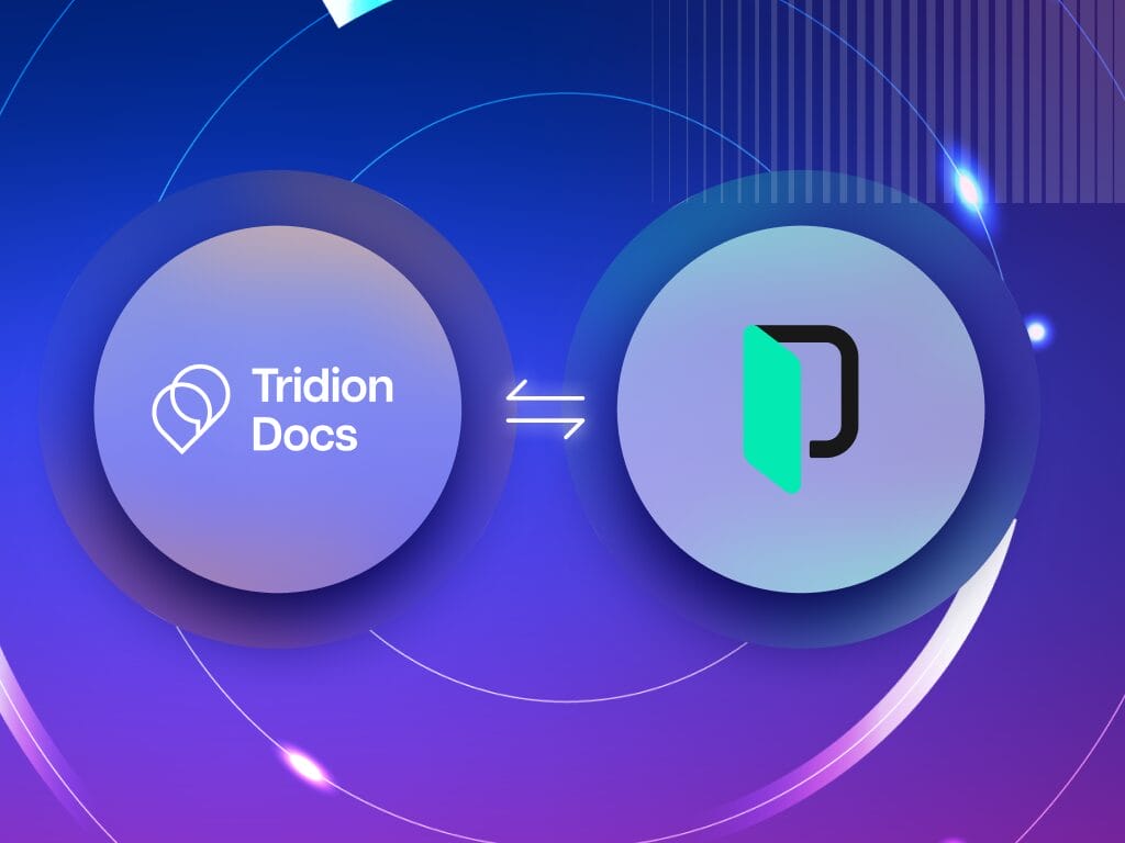 Integration illustration showing Phrase connected with Tridion Docs, featuring logos, content flow arrows, and document icons to represent streamlined localization of structured content.