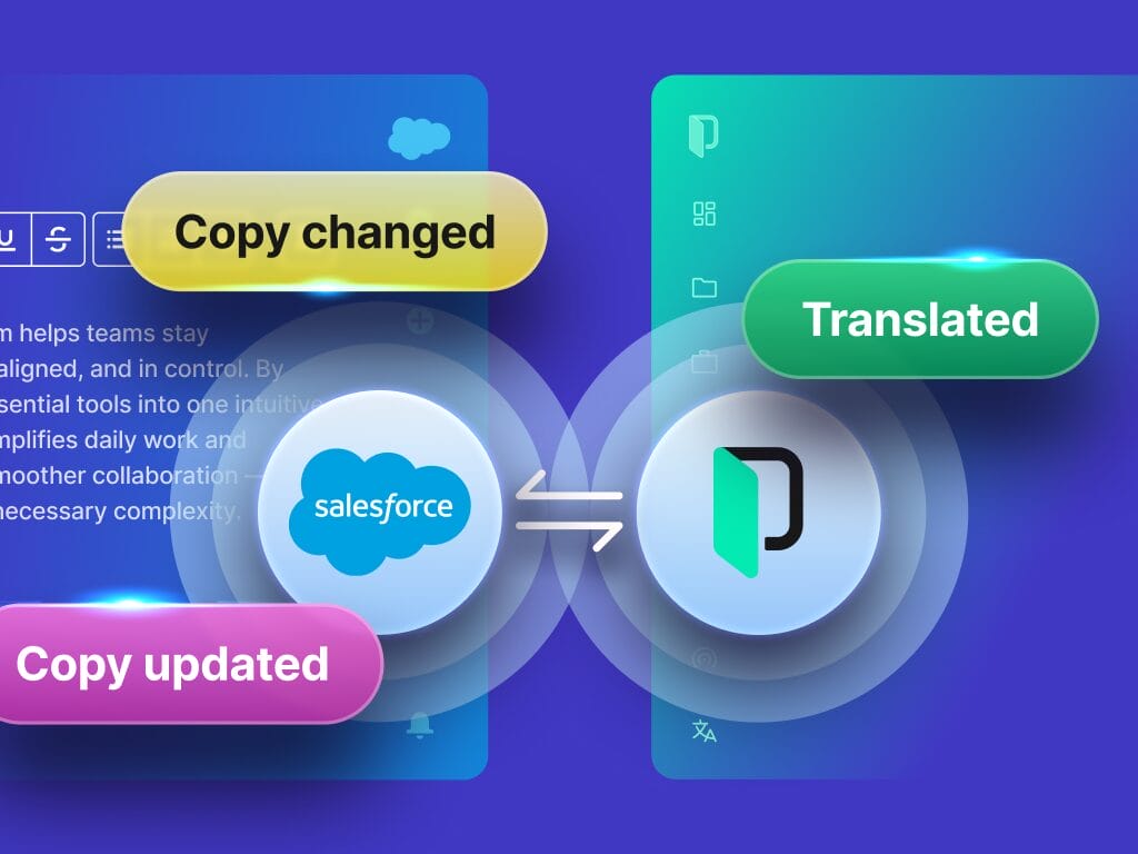 illustration showing Phrase and Salesforce integration expanding global reach