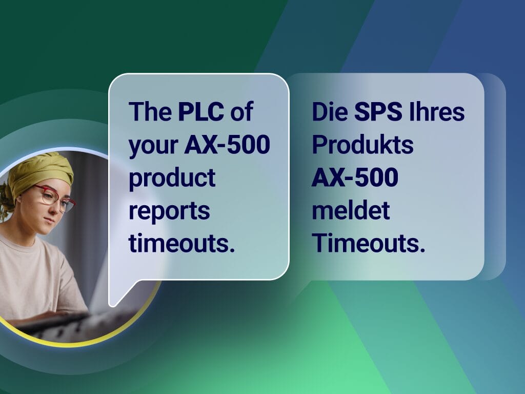 展示 Phrase Custom AI 的插图,显示经过训练以匹配公司术语、风格和领域的定制机器翻译模型。